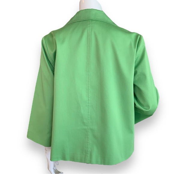 SAG HARBOR GREEN COTTON SWING JACKET. WOMEN’S SIZE 12 PETITE - Picture 2 of 6